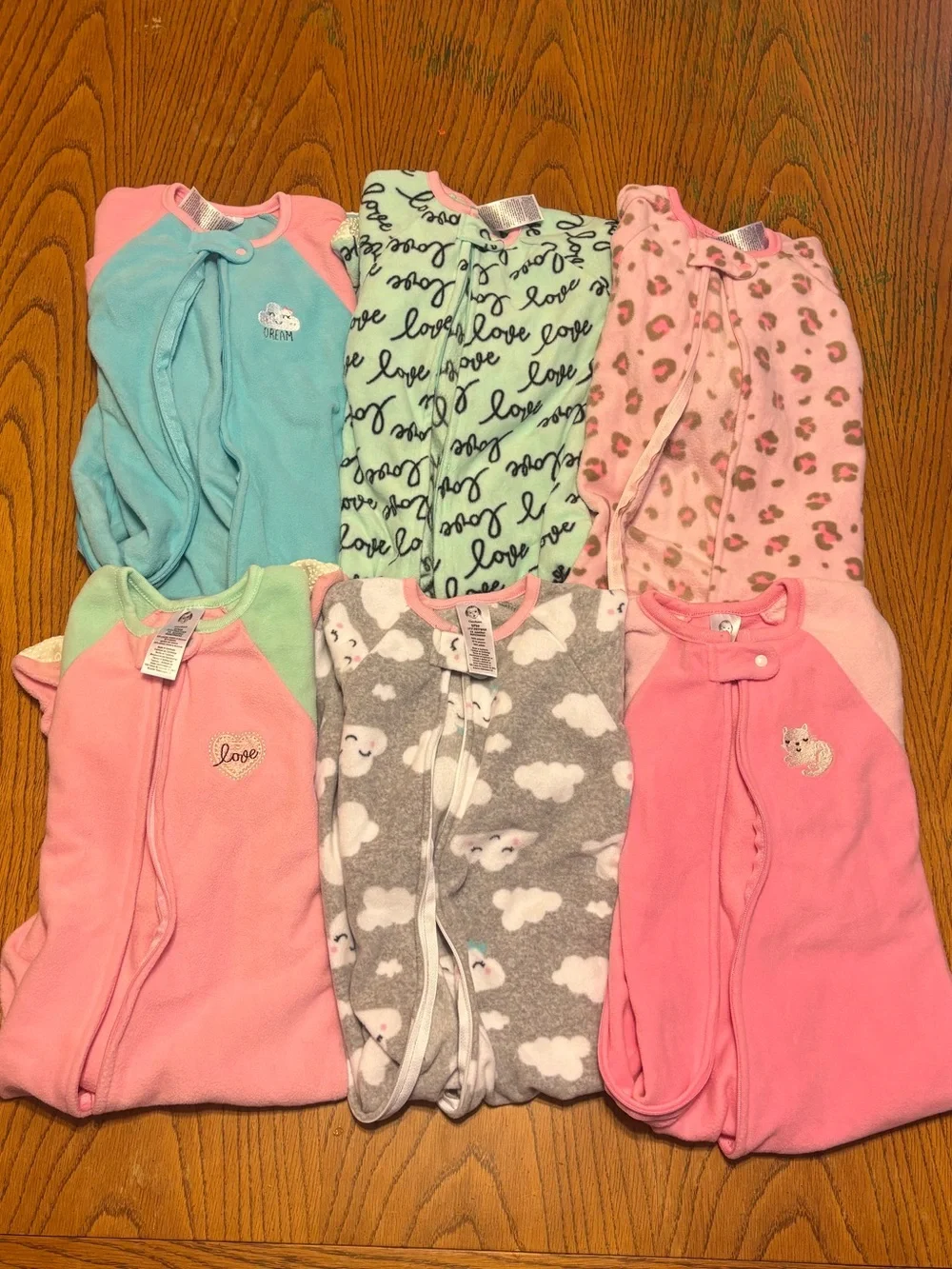 Gerber Girls' Mixed Color One-Piece Sleepers - Pack of 6 24 Months